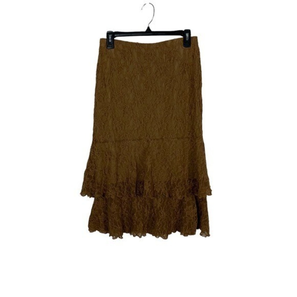 Cabi Womens Skirt Small Brown Lace Boho Midi Cottagecore‎ Romantic Style